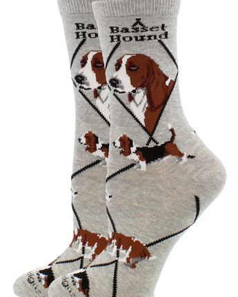 WHD socks Gray / Medium Basset Hound Socks Perfect Dog Lovers Gift