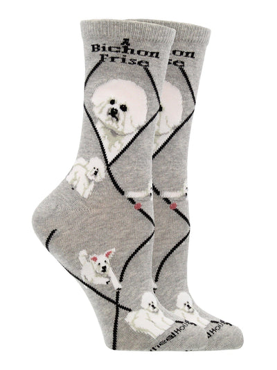 WHD socks Gray / Medium Bichon Socks Perfect Dog Lovers Gift