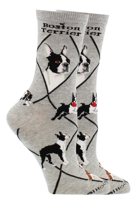 WHD socks Gray / Medium Boston Terrier Socks for Women | Perfect Dog Lovers Gift