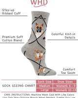 WHD socks Gray / Medium Boxer Socks for Women | Perfect Dog Lovers Gift