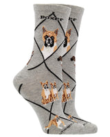 WHD socks Gray / Medium Boxer Socks for Women | Perfect Dog Lovers Gift