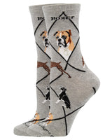 WHD socks Gray / Medium Boxer Socks for Women | Perfect Dog Lovers Gift