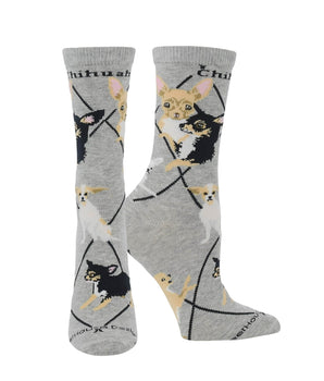 WHD socks Gray / Medium Chihuahua Socks for Women and Men | Perfect Dog Lovers Gift