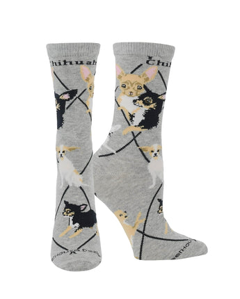 WHD socks Gray / Medium Chihuahua Socks for Women and Men | Perfect Dog Lovers Gift