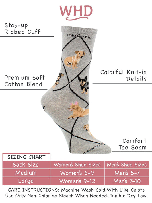 WHD socks Gray / Medium Chiweenie Socks Perfect Dog Lovers Gift