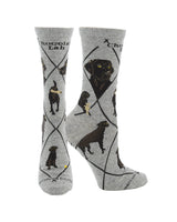 WHD socks Gray / Medium Chocolate Lab Socks for Women and Men | Perfect Dog Lovers Gift