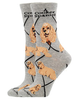 WHD socks Gray / Medium Cocker Spaniel Socks Perfect Dog Lovers Gift