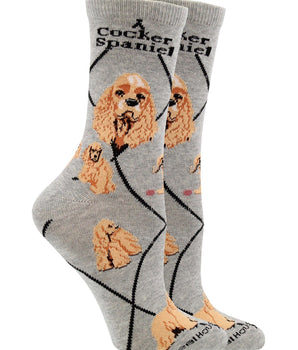 WHD socks Gray / Medium Cocker Spaniel Socks Perfect Dog Lovers Gift