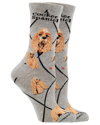 WHD socks Gray / Medium Cocker Spaniel Socks Perfect Dog Lovers Gift