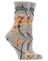 WHD socks Gray / Medium Cocker Spaniel Socks Perfect Dog Lovers Gift