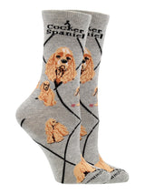 WHD socks Gray / Medium Cocker Spaniel Socks Perfect Dog Lovers Gift