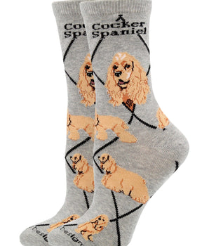 WHD socks Gray / Medium Cocker Spaniel Socks Perfect Dog Lovers Gift