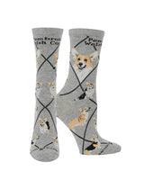 WHD socks Gray / Medium Corgi Pembroke Crew Socks for Women | Dog Lovers Gift
