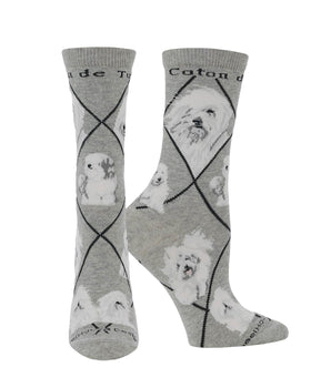 WHD socks Gray / Medium Coton de Tulear Socks Perfect Dog Lovers Gift