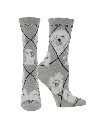 WHD socks Gray / Medium Coton de Tulear Socks Perfect Dog Lovers Gift
