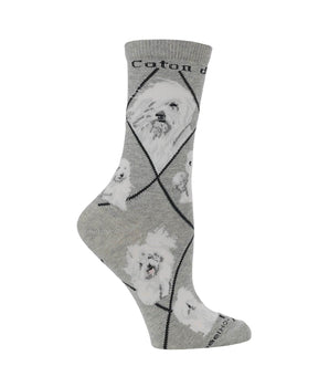 WHD socks Gray / Medium Coton de Tulear Socks Perfect Dog Lovers Gift