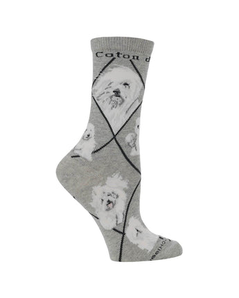 WHD socks Gray / Medium Coton de Tulear Socks Perfect Dog Lovers Gift