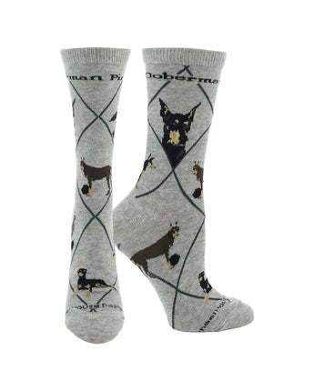 WHD socks Gray / Medium Doberman Pinscher Socks Perfect Dog Lovers Gift
