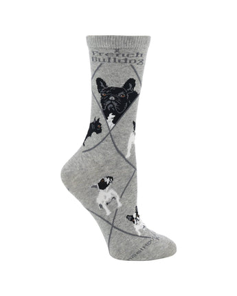 WHD socks Gray / Medium French Bulldog Socks for Women | Perfect Dog Lovers Gift