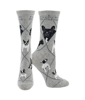 WHD socks Gray / Medium French Bulldog Socks for Women | Perfect Dog Lovers Gift