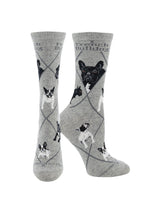 WHD socks Gray / Medium French Bulldog Socks for Women | Perfect Dog Lovers Gift
