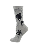 WHD socks Gray / Medium French Bulldog Socks for Women | Perfect Dog Lovers Gift