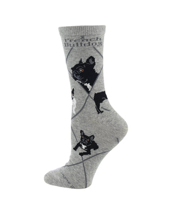 WHD socks Gray / Medium French Bulldog Socks for Women | Perfect Dog Lovers Gift
