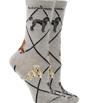 WHD socks Gray / Medium Labradoodle Socks for Women and Men | Perfect Dog Lovers Gift