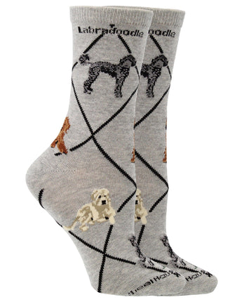 WHD socks Gray / Medium Labradoodle Socks for Women and Men | Perfect Dog Lovers Gift