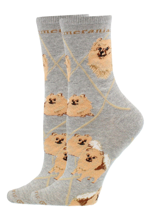 WHD socks Gray / Medium Pomeranian Socks Perfect Dog Lovers Gift