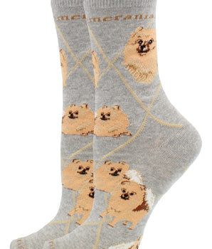 WHD socks Gray / Medium Pomeranian Socks Perfect Dog Lovers Gift