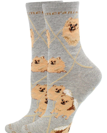 WHD socks Gray / Medium Pomeranian Socks Perfect Dog Lovers Gift