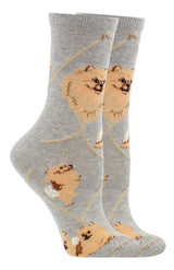 WHD socks Gray / Medium Pomeranian Socks Perfect Dog Lovers Gift
