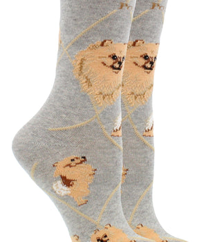 WHD socks Gray / Medium Pomeranian Socks Perfect Dog Lovers Gift