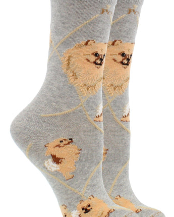 WHD socks Gray / Medium Pomeranian Socks Perfect Dog Lovers Gift