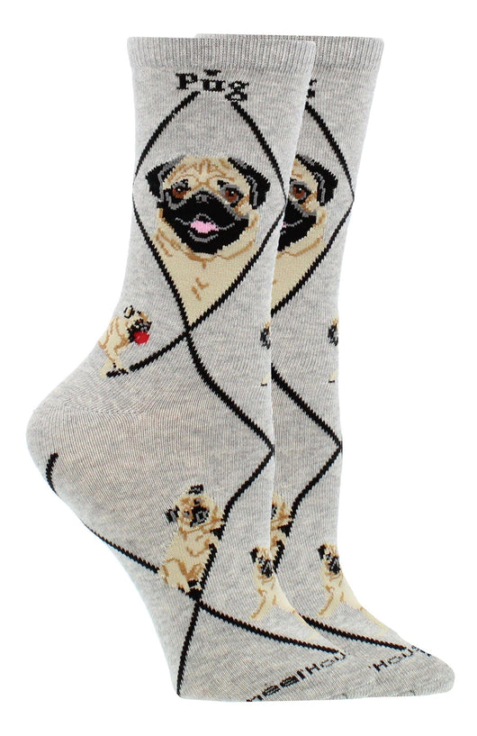 WHD socks Gray / Medium Pug Socks for Women | Perfect Dog Lovers Gift
