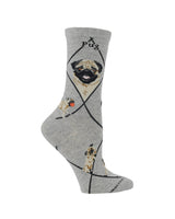WHD socks Gray / Medium Pug Socks for Women | Perfect Dog Lovers Gift