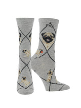 WHD socks Gray / Medium Pug Socks for Women | Perfect Dog Lovers Gift