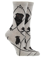 WHD socks Gray / Medium Pug Socks for Women | Perfect Dog Lovers Gift