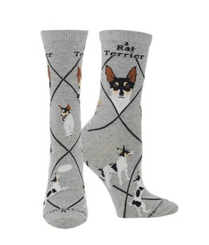 WHD socks Gray / Medium Rat Terrier Socks Perfect Dog Lovers Gift