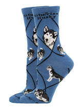WHD socks Gray / Medium Siberian Husky Socks for Women | Perfect Dog Lovers Gift