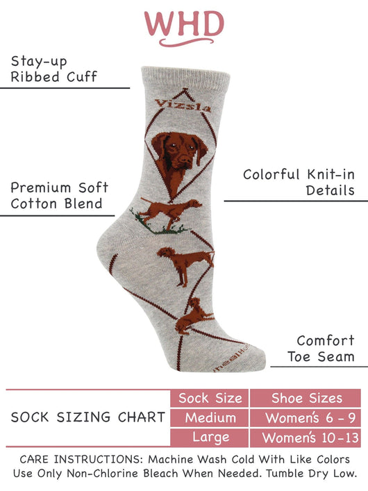 WHD socks Gray / Medium Vizsla Socks Perfect Dog Lovers Gift