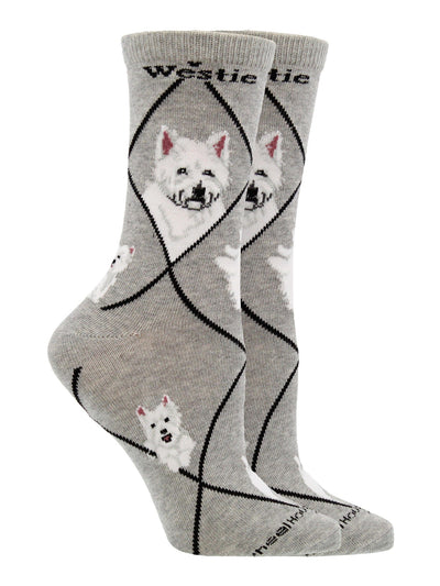 WHD socks Gray / Medium Westie Socks for Women | Perfect Dog Lovers Gift