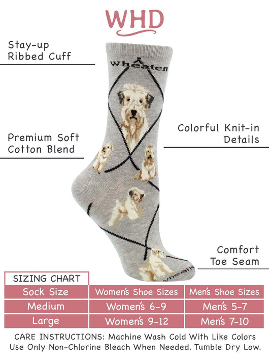 WHD socks Gray / Medium Wheaten Terrier Socks Perfect Dog Lovers Gift
