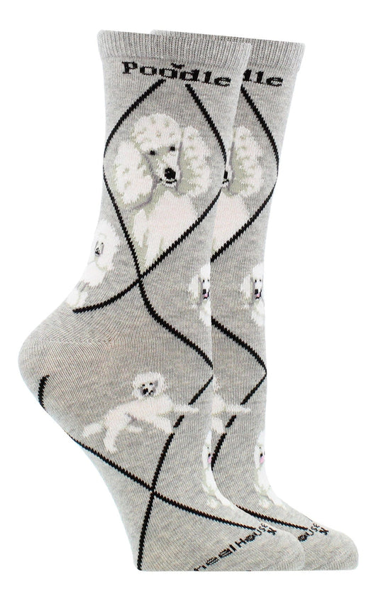 WHD socks Gray / Medium White Poodle Socks Perfect Dog Lovers Gift