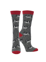 WHD socks Grey Heather / Large WHD Cattle Crew Socks for Women & Men | Gift for Cow Lovers, Barnyard Fun