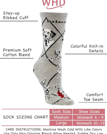 WHD socks Grey Heather / Medium Dalmatian Socks Perfect Dog Lovers Gift