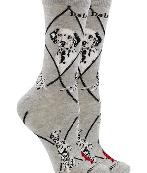 WHD socks Grey Heather / Medium Dalmatian Socks Perfect Dog Lovers Gift