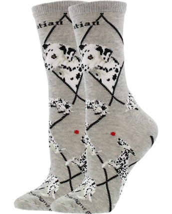 WHD socks Grey Heather / Medium Dalmatian Socks Perfect Dog Lovers Gift
