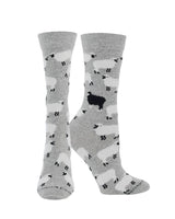 WHD socks Grey Heather / Medium WHD Sheep Crew Socks for Women & Men | Farm Animal Lover Socks, Barnyard Fun